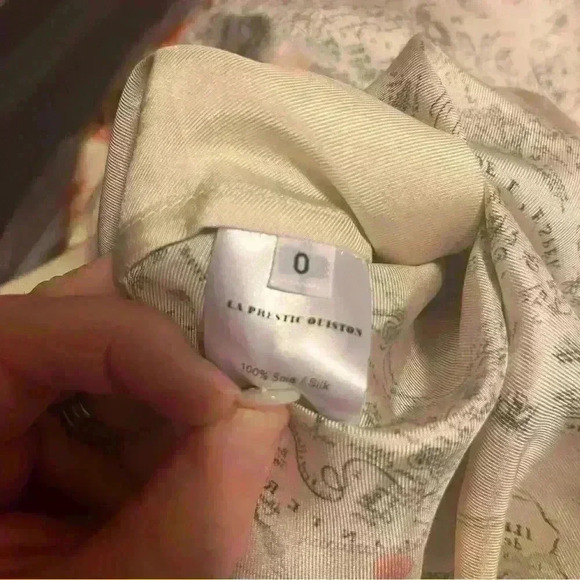 La Prestic Ouiston Open It Mao Collar Blouse Dress All Over Print Size 0 (US 4) - Picture 10 of 12